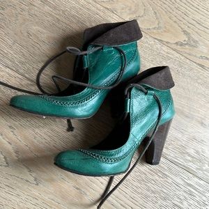 Unique leather “booties” boots